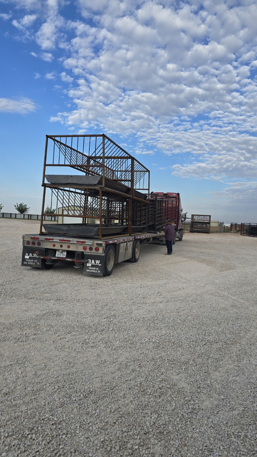 A full trailer load of TX Panels ranch equipment